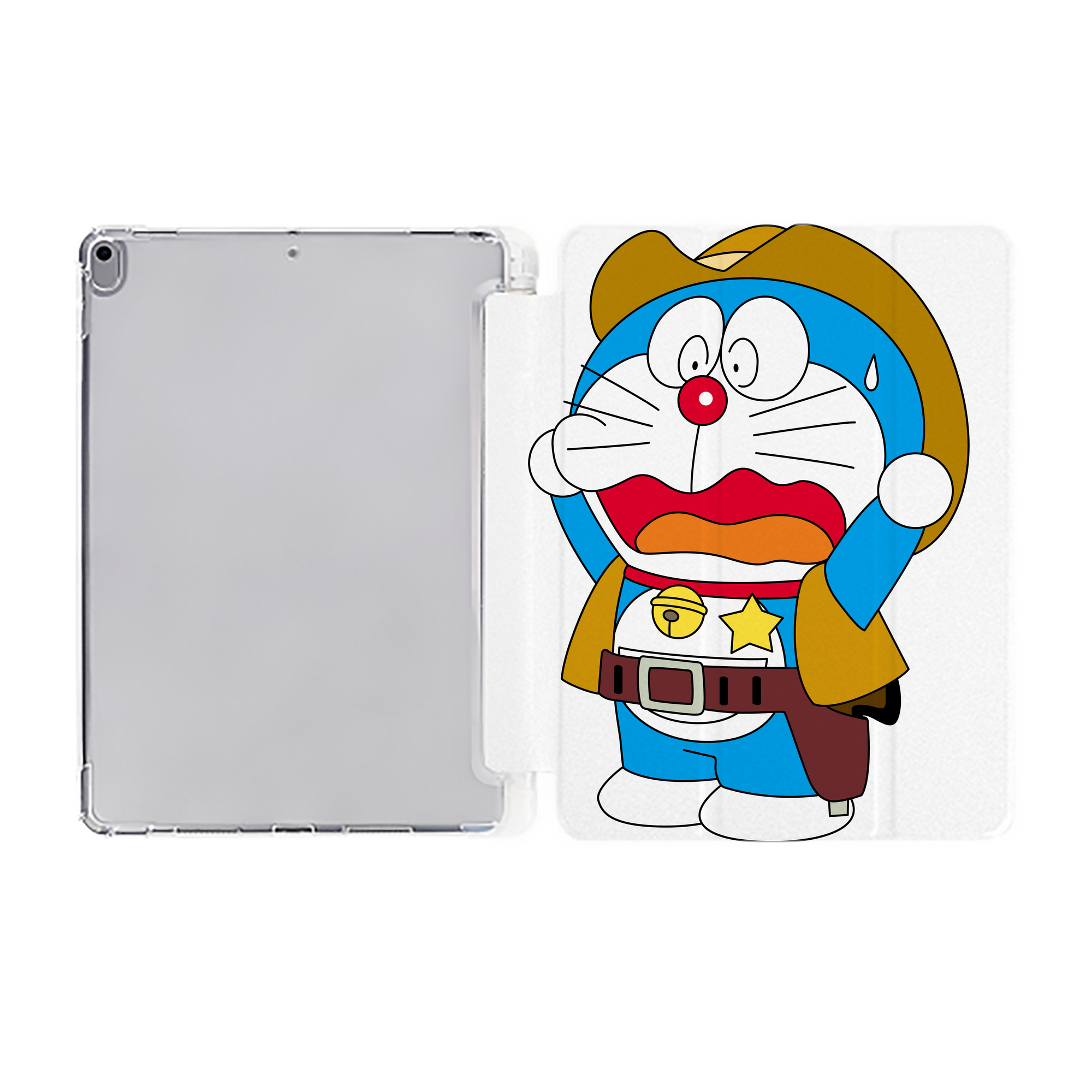 （画像用） ドラえもん Doraemon IPad ケース ペン収納付き 三つ折りスタンド PUレザー×シリコン 対応機種9.5/10.5/10.9インチ